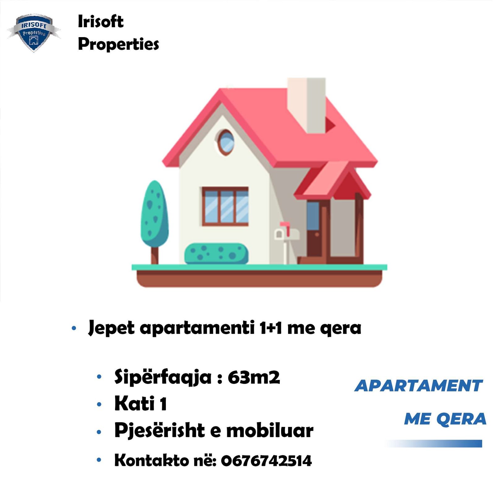 Jepet Apartamenti 1+1 me qera